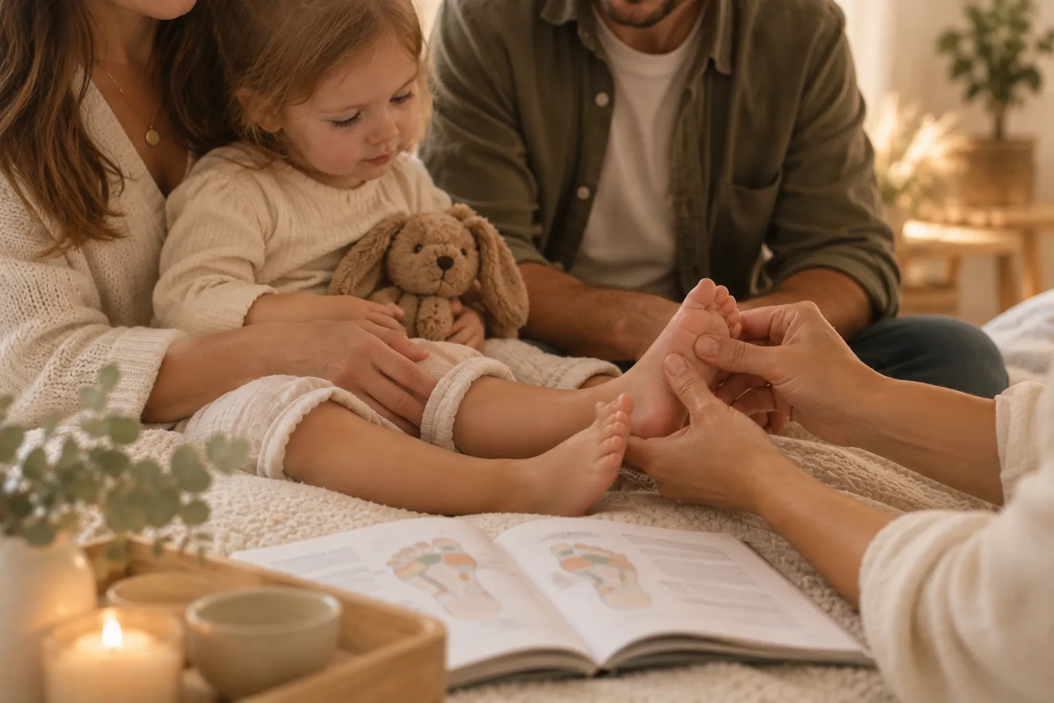Parent enfant réflexologie plantaire